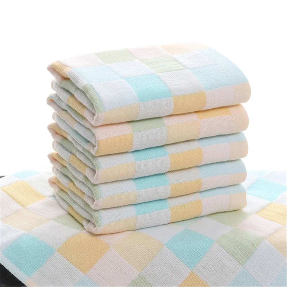 1 Piece De Serviette A Capuche En Gaze De Coton Pour Bebe Modele A Carreaux Absorbant Carre Vetements Pour Bebe Peignoir Gant De Toilette Aliexpress