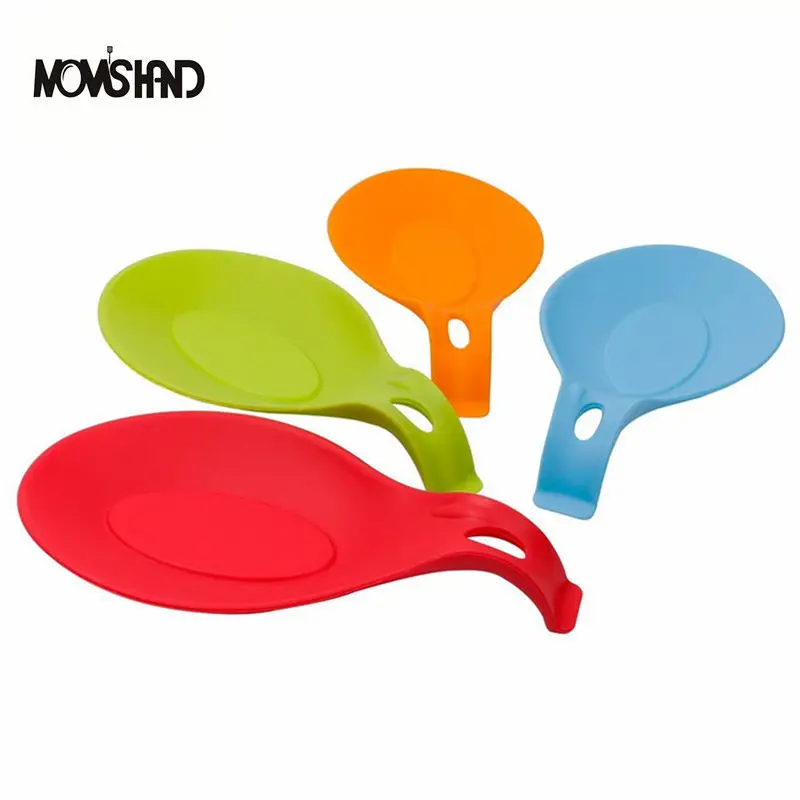 

4Pcs/set Silicone Spoon Tray Non-Slip Heat Resistant Mat Kitchen Tools