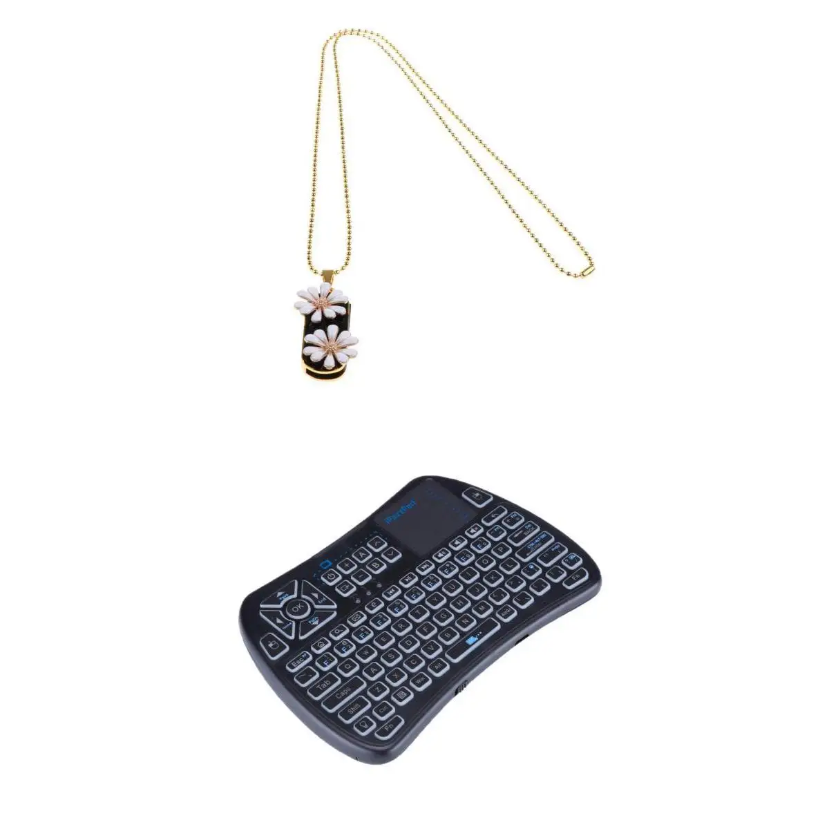 

USB2.0 Flash Drive USB Stick Drive 32GB+Wireless Game Backlit Mini Keyboard