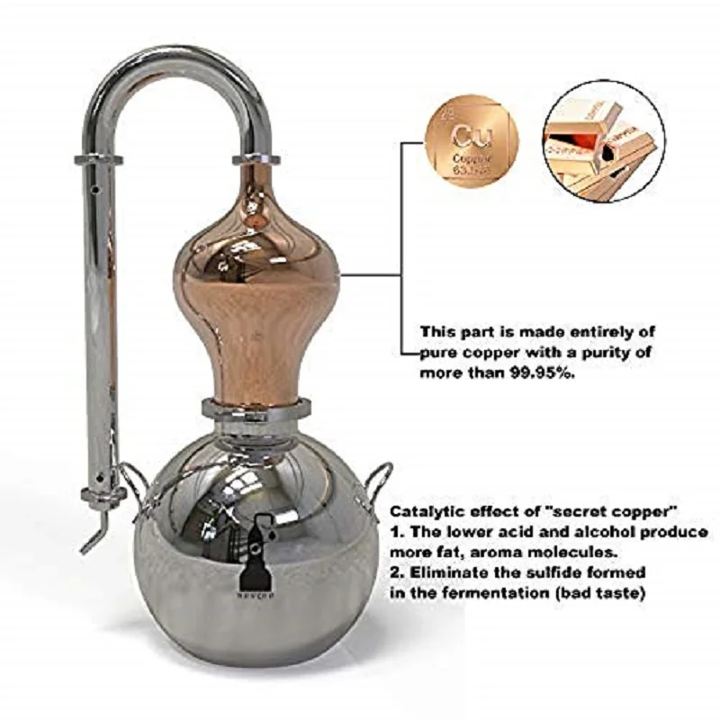 Details about   5/8 Gal Moonshine Still Spirit Water Alcohol Distiller Copper Tube Wine Making 