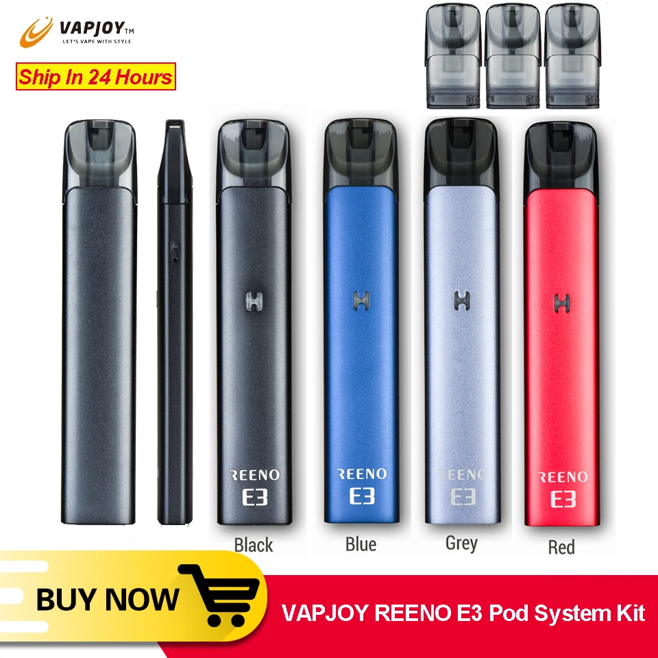 

Pod Vape VAPJOY REENO E3 Pod System Kit 400mAh CBD Vaporizer with 1.5ml pod 2.0ohm coil Electronic Cigarette VS minifit