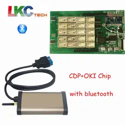 3 шт./лот DHL Бесплатная золото CDP Bluetooth + OKI (M6636B OKI чип) TCS CDP PRO OBD2 автомобиль сканер CDP PRO PLUS для Автомобили/грузовиков новый VCI