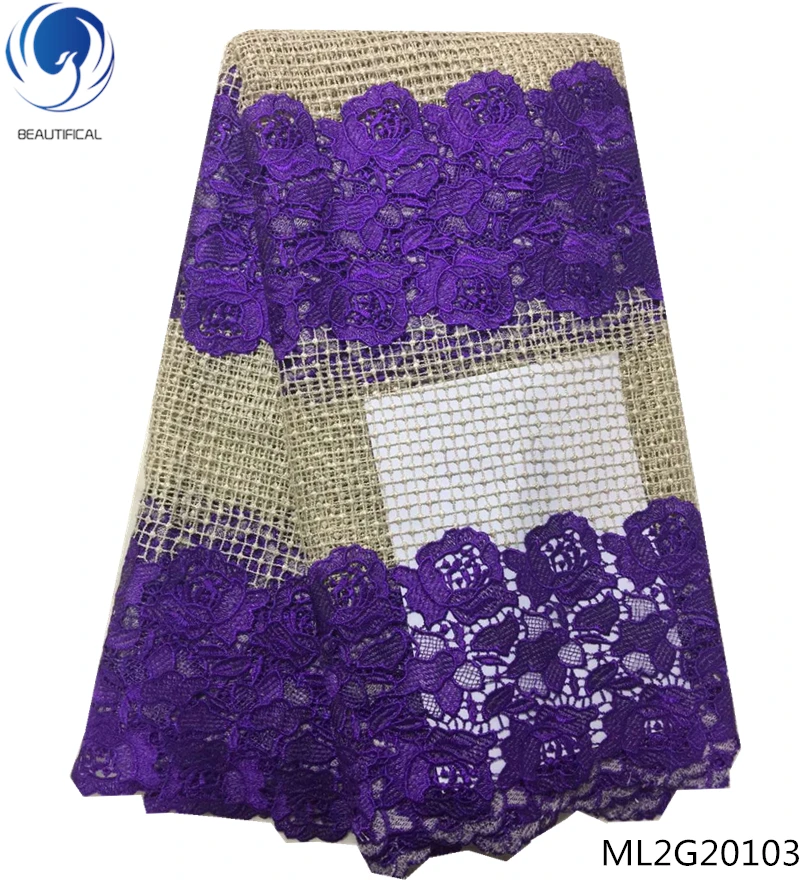 

BEAUTIFICAL guipure lace dress fabrics lace 2019 high quality guipure water soluble laces dress for women 5yards/lot ML2G201