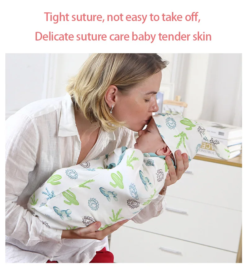 Комплект из 2 предметов, пеленка для новорожденных+ шапочка, Хлопковое одеяло, постельные принадлежности, милый спальный мешок для младенцев 0-6 месяцев
