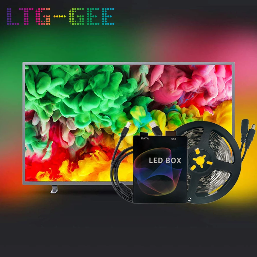 Светодиодная лента Ambilight WS2812B 5050 Dream Color RGB для ТВ-монитора, настольного ПК, подсветки экрана, Пиксельная лента 1 м~ 5 м