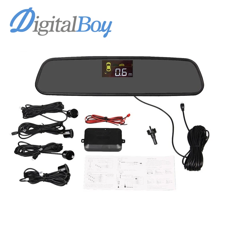 Brand New Car Rear Mirror LCD Parking Sensor Reverse Backup Kit