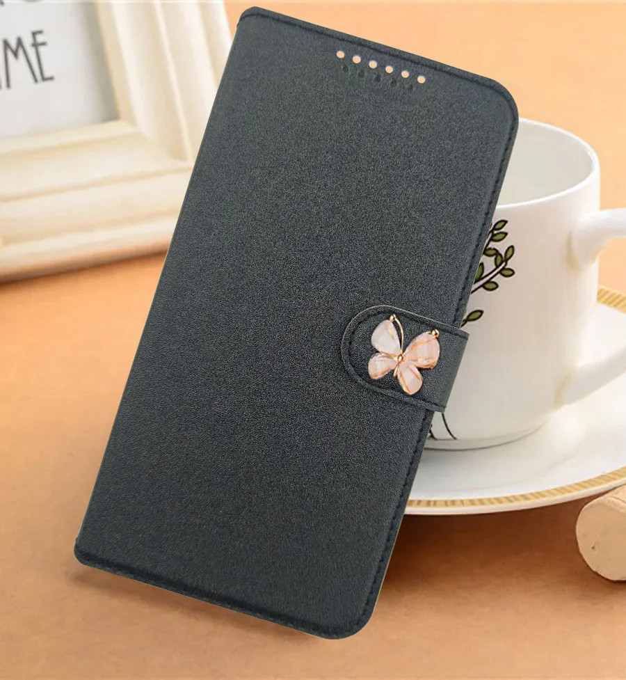 Black With Butterfly Роскошный чехол для Digma LINX JOY 3g X1 3g ATOM 3g B510 3g TRIX 4G RAGE 4GPrinted Flower Butterfly специальный чехол из искусственной кожи чехол - Цвет: Black With Butterfly