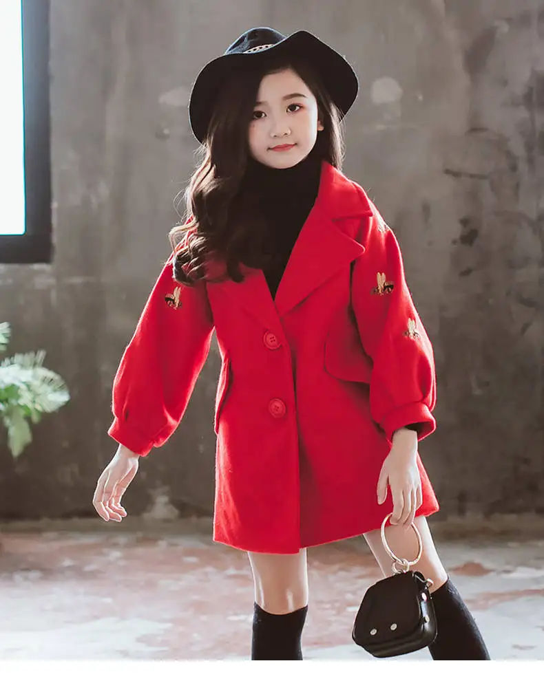 Новинка года; осенне-зимние модели для девочек; куртка в Корейском стиле детская одежда для девочек детское зимнее шерстяное пальто принцессы для девочек