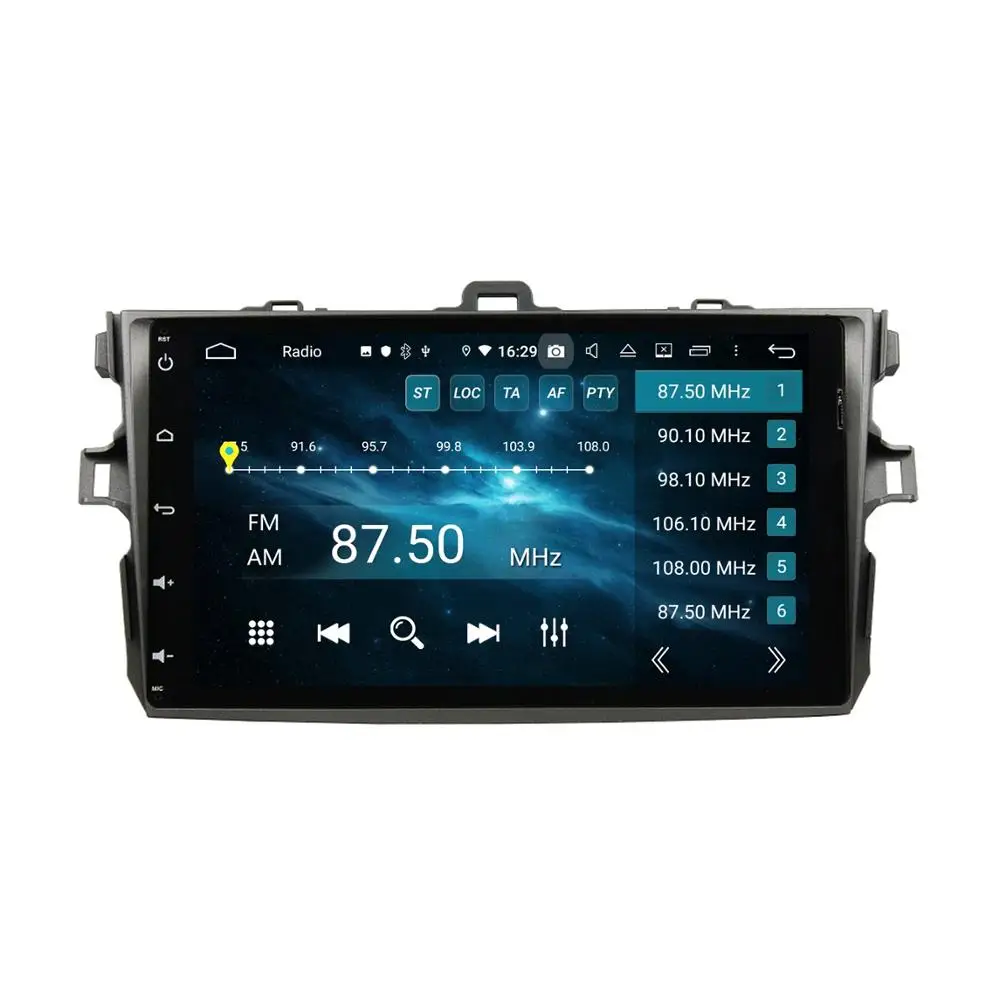 Excellent Android 9.0 Octa Core 2 din 9" Car Radio DVD GPS for Toyota Corolla 2006-2011 4GB RAM Bluetooth 4.2 32GB ROM USB Mirror-link 0