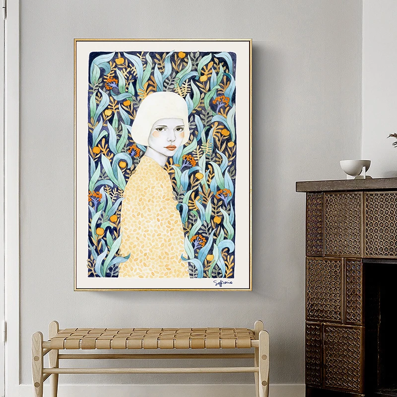 Скандинавский современный Модный цветочный милый свежий постер для девочек и художественная печать на холсте картина настенные картины для гостиной домашний декор