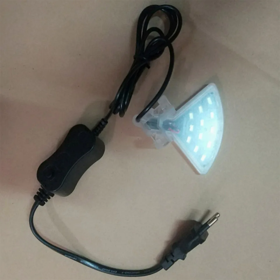Супер яркость 15 Вт Светодиодный светильник для аквариума с клипсой на аквариуме 2 головы лампа для выращивания растений для рыбных водных домашних животных светодиодный