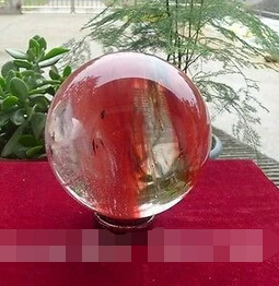 

WBY free shipping SMELT QUARTZ CRYSTAL RED BEAUTIFUL SPHERE BALL+STAND