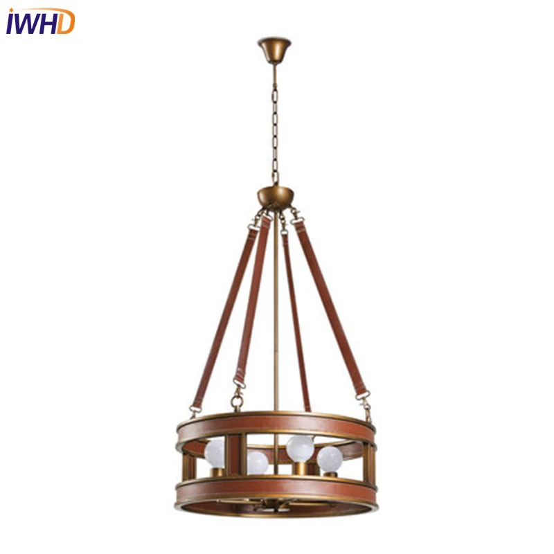 Iwhd American Style Creative Artificial Leather Droplight Led Vintage Pendant Light Fixtures For Dining Room Hanging Lamp Pendant Light Fixture Light Fixturesvintage Pendant Lights Aliexpress