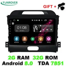 Funrover 9 inch 2 din android 8.0 car dvd for kia sportage 2014 2011 2009 2010 2013 2015 car radio stereo multimedia player rds