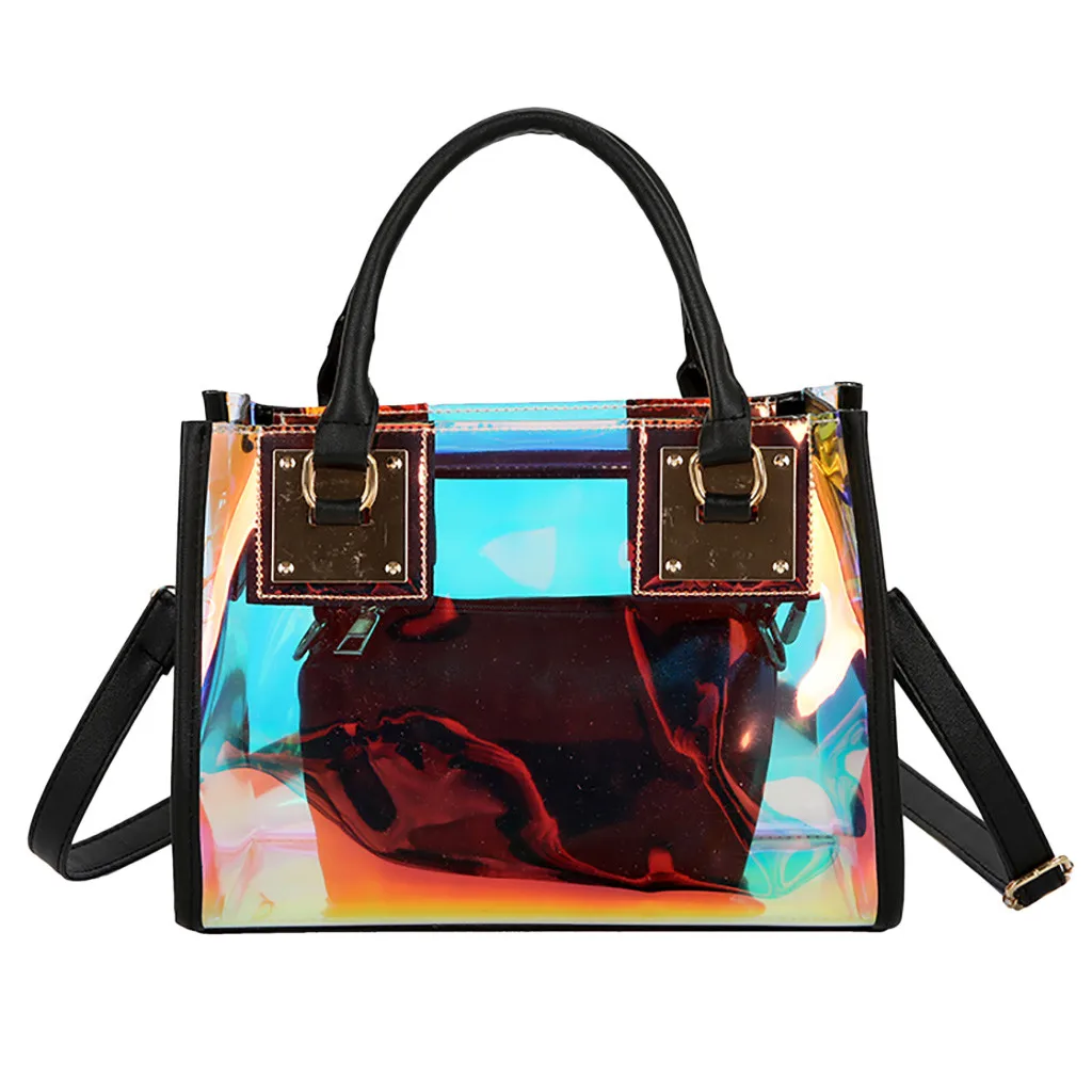 Женская мода ПВХ новая многофункциональная цветная сумка почтальон сумка через плечо в сумки для женщин на молнии