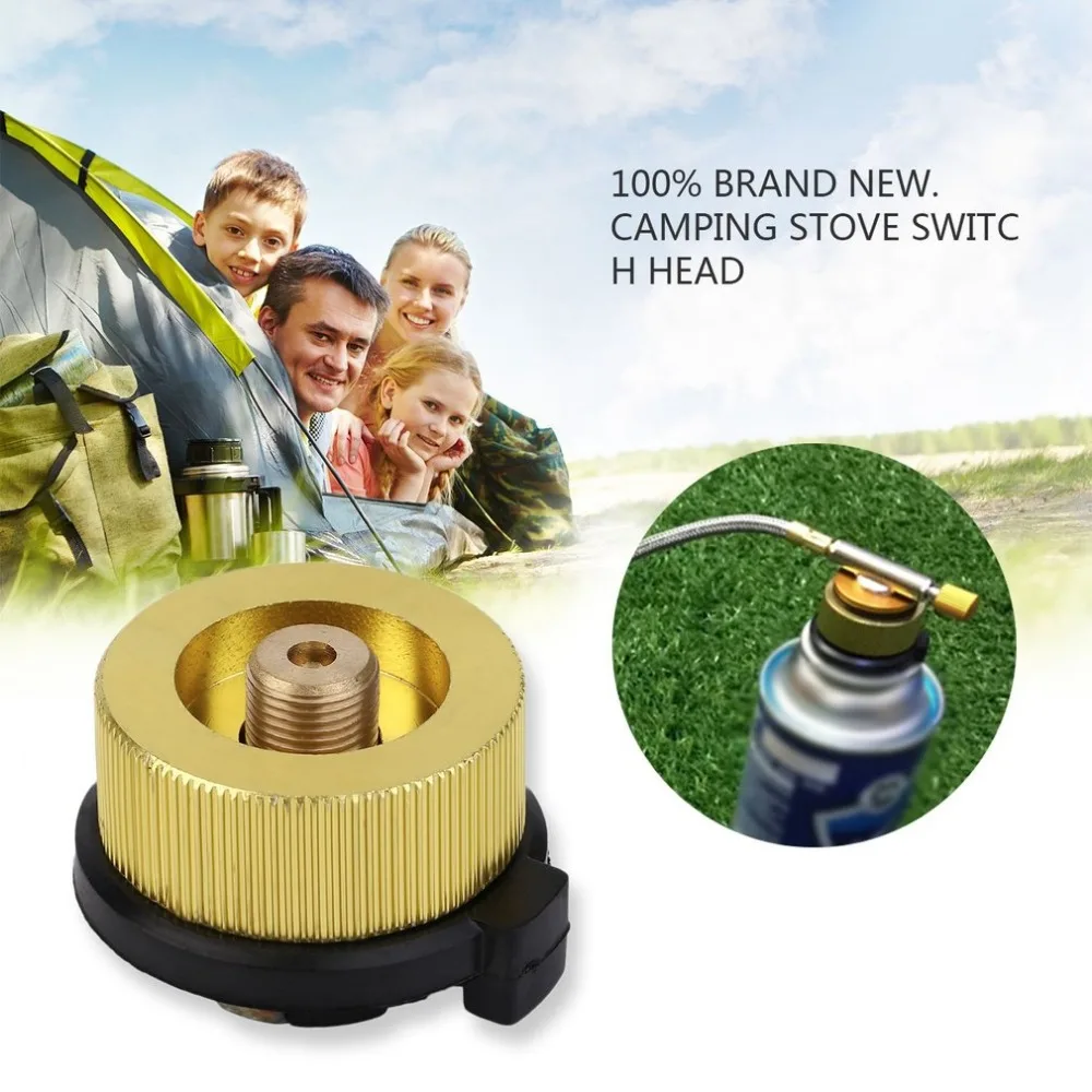 

Outdoor Camping Stove Connector Burnerr Conversion Head Long Tank to Flat Tank Gas Bottle Adaptor
