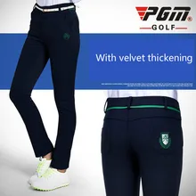 PGM Women's Velvet Golf Pants Lady Slim Spring Pants High Elastic Sports Trousers For Female Size XS-XL