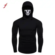 Толстовка с капюшоном зимняя мужская маска череп чистый цвет пуловер Топы с длинным рукавом толстовки Толстовка Топы Moletom/PT