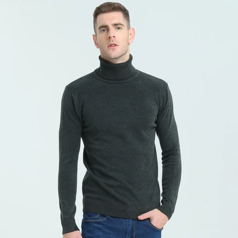 Winter Thick Warm Cashmere Sweater Men Turtleneck Mens