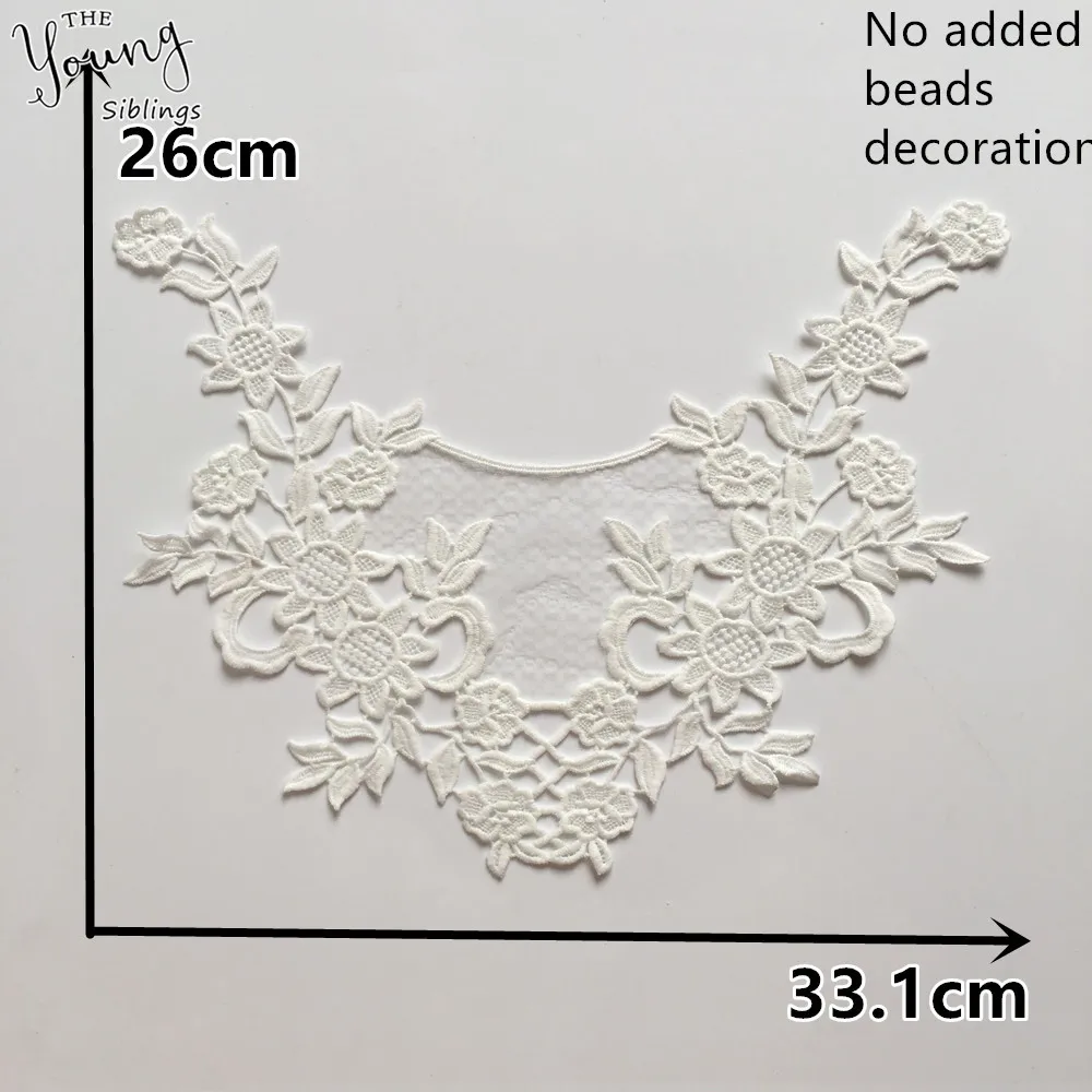 Новое поступление вышивка белый выдалбливают аппликация кружевной воротник DIY ABS Жемчуг Кружева декольте ткань свадебная одежда аксессуары