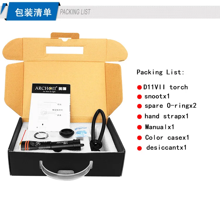 Archon D11VII светодиодный фонарик для дайвинга и видеосъемки подводная портативная зарядная лампа версия Snoot