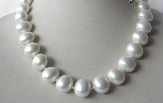 

ddh002701 stunning big 15mm baroque white south sea shell pearl necklace