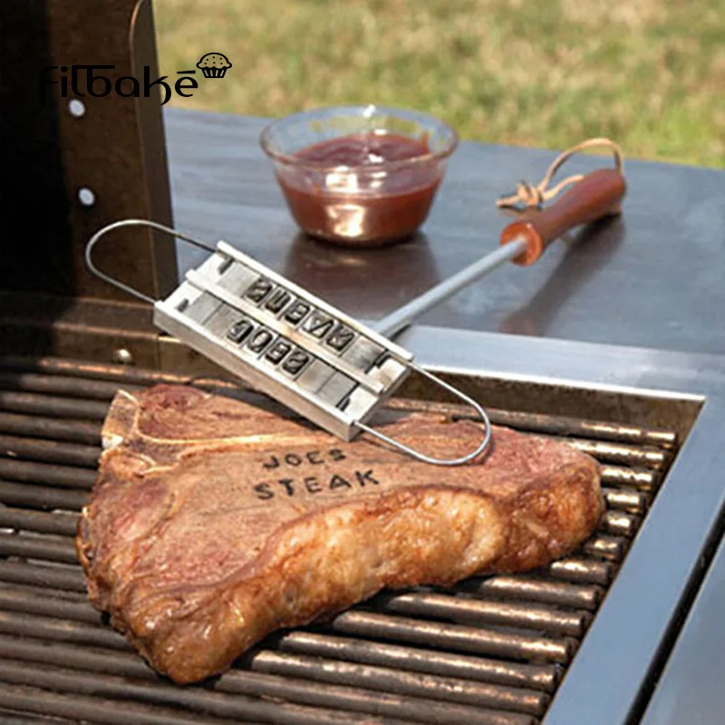 

Filbake Steak Barbecue BBQ Meat Branding Iron Changeable Letters For Kitchen Outdoor Camping BBQ Tool Kitchen Accessories