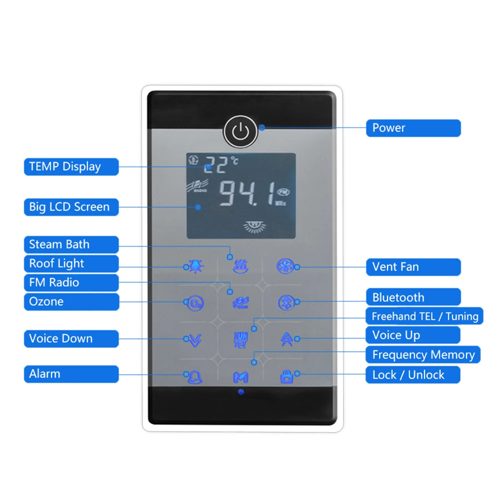 4.5KW Bluetooth Steam Bath Sauna Generator With Shower Spa Accessories Brass Safety Valve Auto Drain Steamer FM radio Controller 3