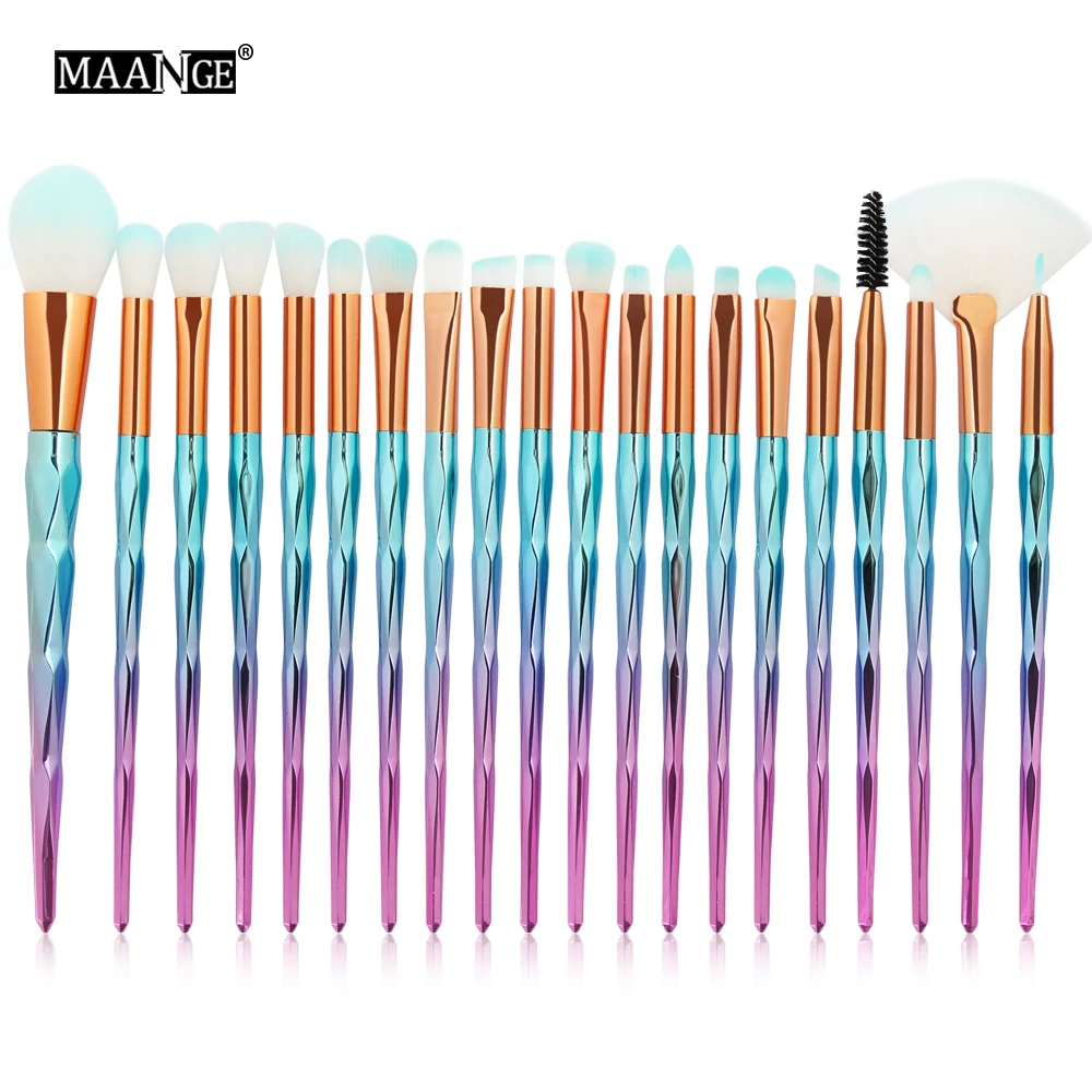 MAANGE 20Pcs/Kit Diamond Makeup Brushes Set Powder Eye Shadow Foundation Blend Blush Lip Cosmetic Beauty Soft Make Up Brush Tool MAANGE 20Pcs/Kit Diamond Makeup Brushes Set Powder Eye Shadow Foundation Blend Blush Lip Cosmetic Beauty Soft Make Up Brush Tool