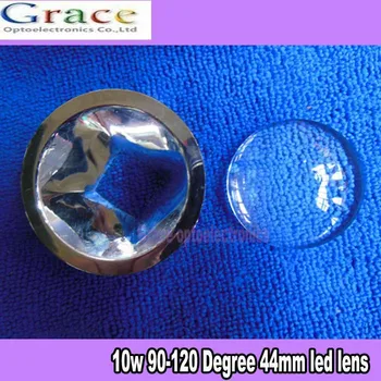 

10pcs 90-120Degree 44mm Convex Optical Glass Led Lens +Led Lens Reflector ,High power 10w LED