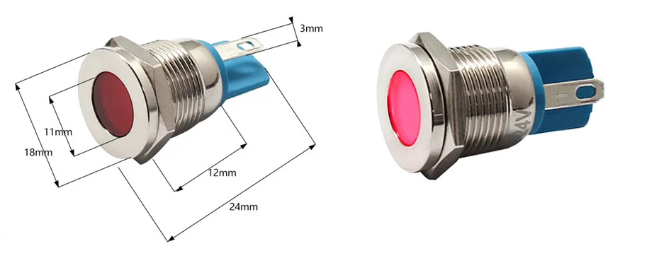 12v red lamp