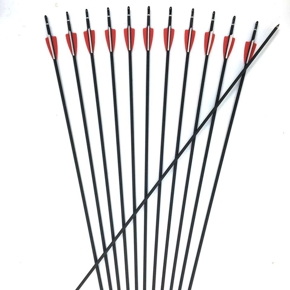 12Pcs Archery Spine 800 OD 5.65 mm ID 4.2 mm 32" Long Carbon Arrow For