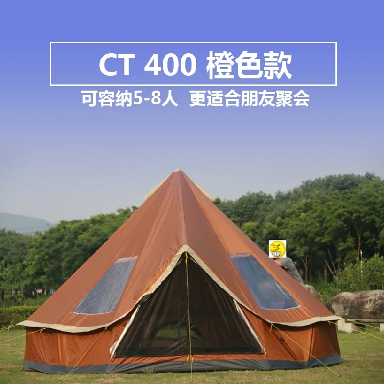 Ультрабольшая водонепроницаемая ветрозащитная пирамидальная палатка для кемпинга 5-8 человек, большая беседка, баррака, Tienda De Acampar
