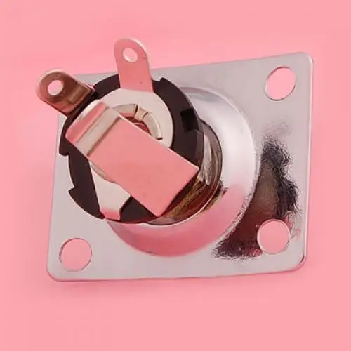 Chrome Plated Square Output Plate and Jack for Electric Guitar