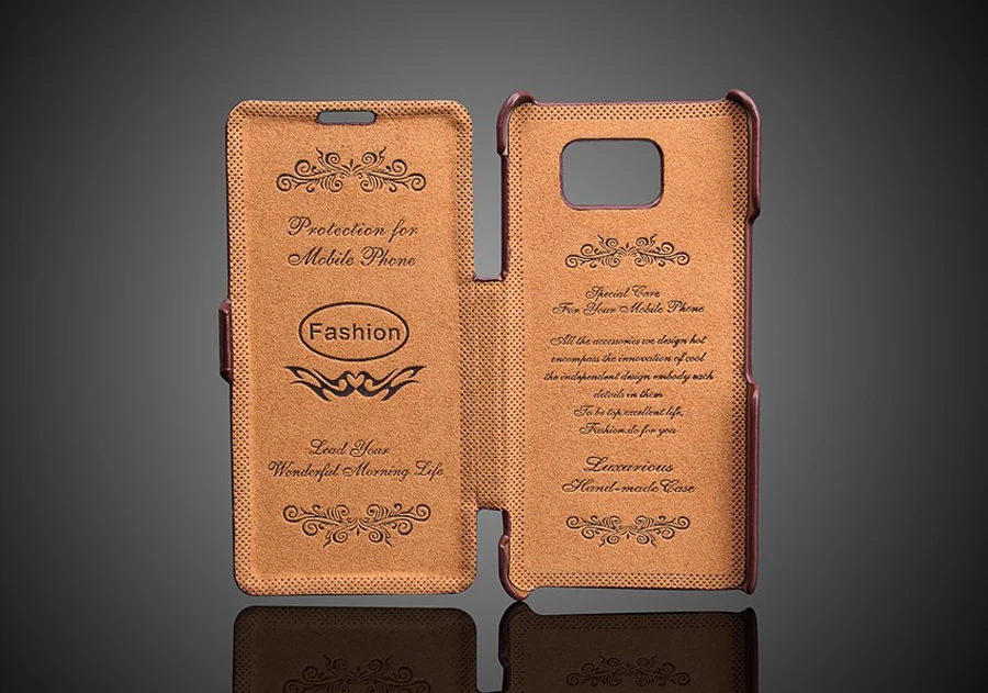 

New 100% Real Genuine Leather Flip Cover Case for Samsung Galaxy Note 5 Brand Original Embossing Fashion Note5 Fundas Compact