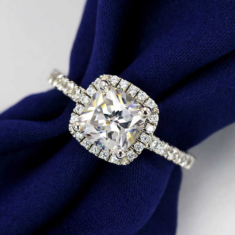 

Intensive Big Zircon Stainless Steel Square Similar to the diamond Moissanite white gemstone Rings For Women Gifts Anillo