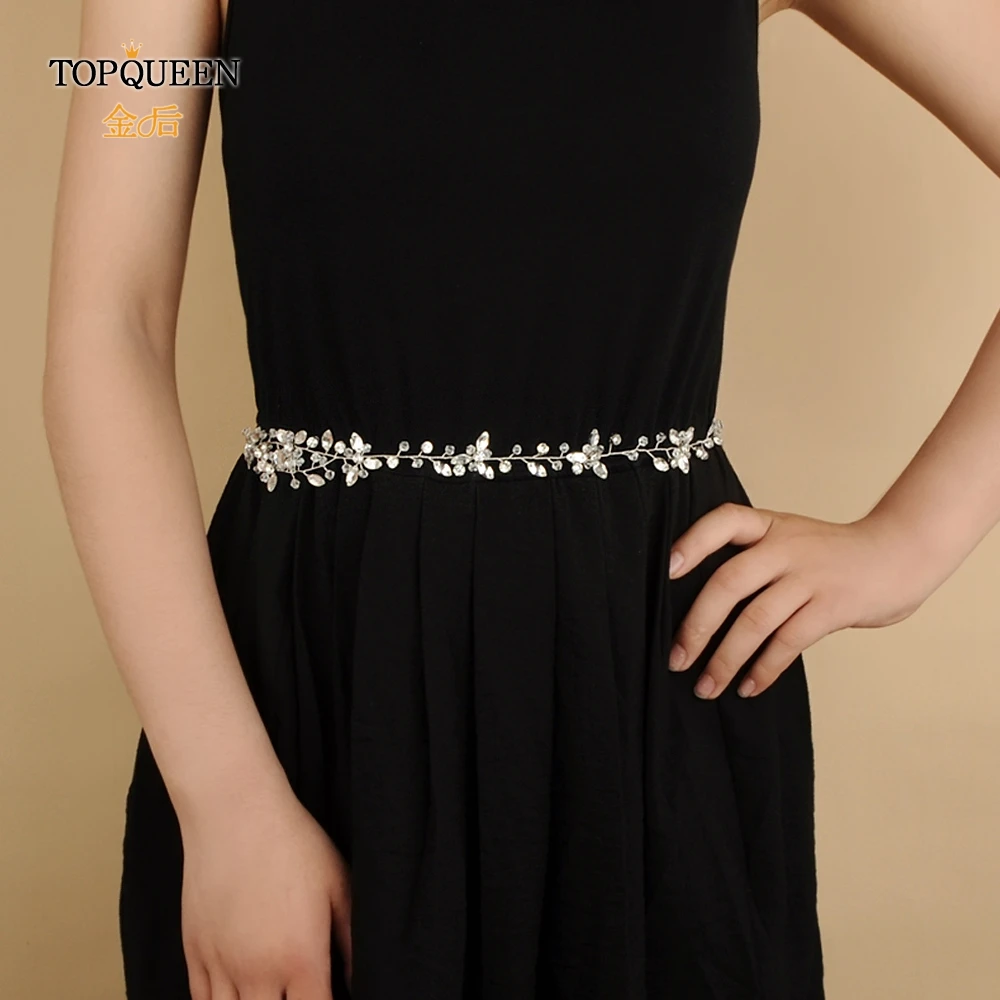 

TOPQUEEN SH142 wedding rhinestone belt diamond belts for wedding dress wedding dress belt thin bridal belt for girlfriend