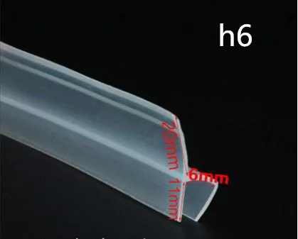2 м/лот Расширенный F/h форма из силиконовой резины дверь душевой кабины стеклянное уплотнение для окна прокладка уплотнитель для 6/8/10/12 мм стекло - Цвет: h6mm x 2Meters