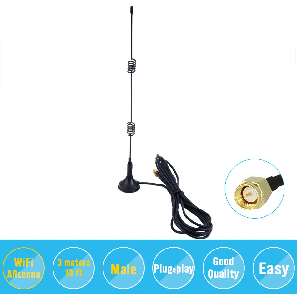 

2.4GHz 9DBI Wireless Wifi WLAN 5 x Range Booster Antenna Extender +Base