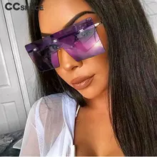 Солнцезащитные очки больших размеров с одной линзой для мужчин и женщин, модные очки UV400, винтажные очки 47256