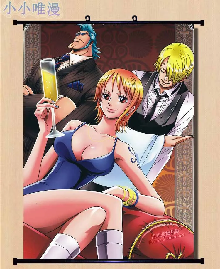 Japanese Hot Anime Decorative Pictures ONE PIECE Characters Cool Boy Whole Role Cosplay Home Decor Wall Scroll Poster | Дом и сад