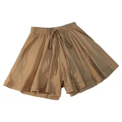Большие размеры 2019 новые летние модные мягкие шифоновые шорты женские свободные шорты с оборками шорты с эластичной резинкой на талии NW1990