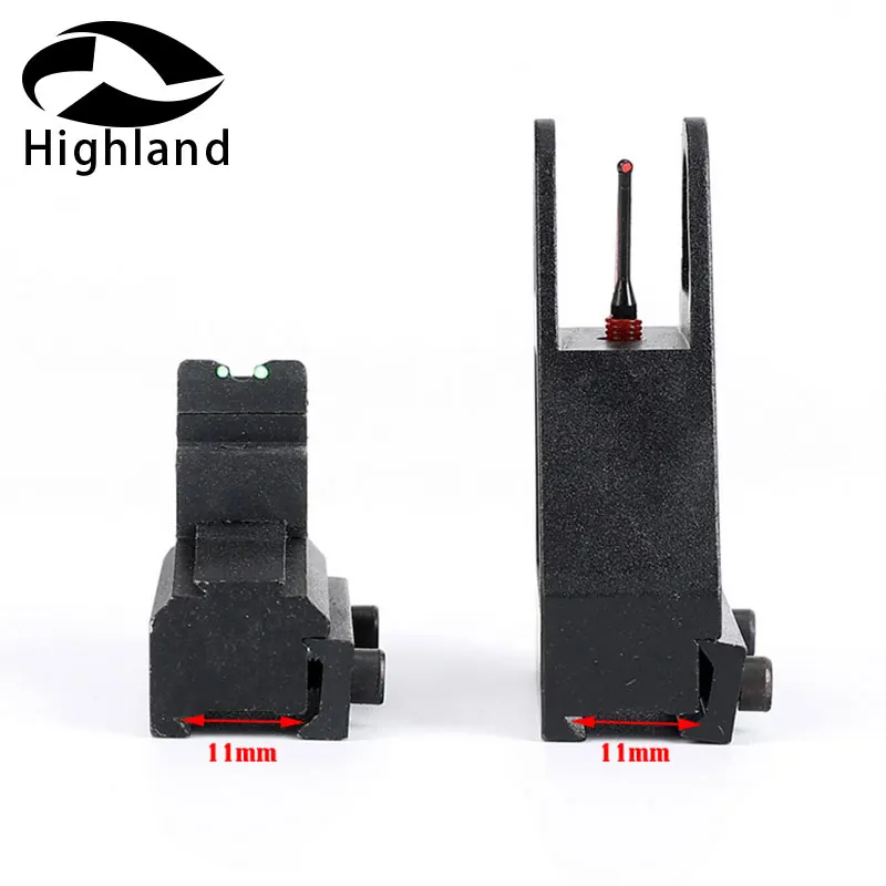 Buy Tactical Fiber Optic Open Sight Front Rear Sights