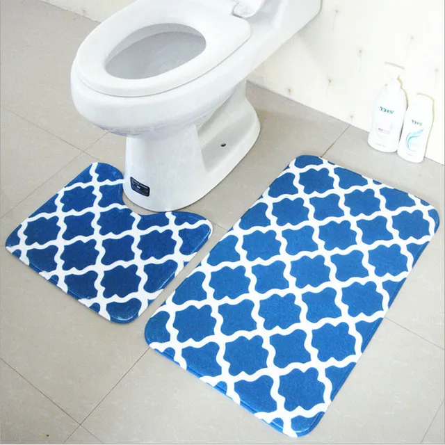 Bath Mat Set 2 Pieces 100 Polyester Non Slip Bathroom Carpet And Bath Mat Set 2 Pieces 100 Polyester Non Slip Bathroom Carpet And Toliet Rugs 37