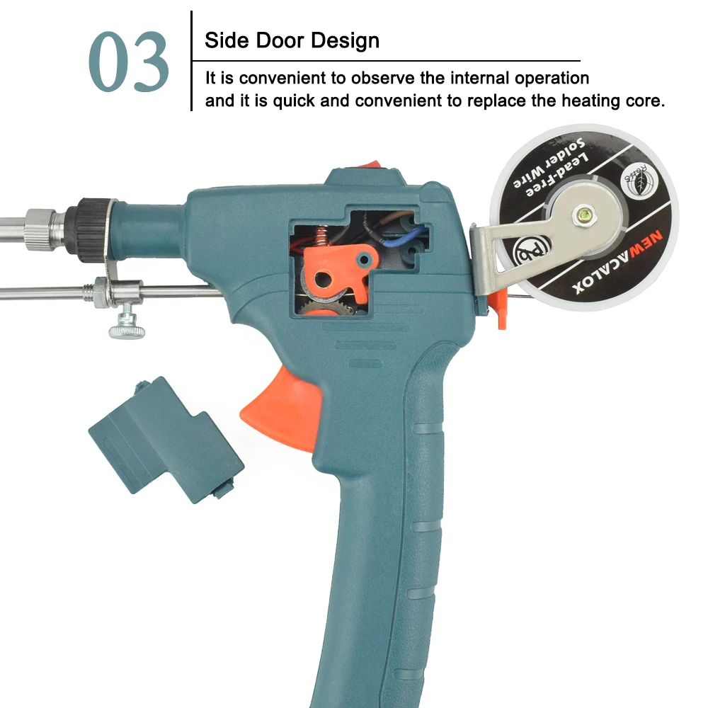 NEWACALOX 110 В/220 В Автоматическая отправка оловянного электрического паяльника пистолет сварочный инструмент с оловянной проволокой отсос 60 Вт инструмент для ремонта