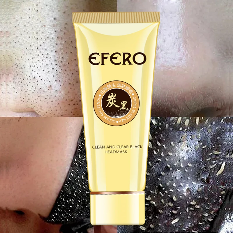 Efero 1 шт. маска от угрей для ухода за кожей лица маска blackhead Remover черный маски пилинг пор полосы маска для носа лечение акне уход
