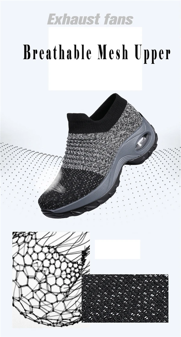 WWKK/Осенняя обувь женские кроссовки на платформе дышащие сетчатые носки для отдыха Air Sole прогулочные спортивные Слипоны женские кроссовки