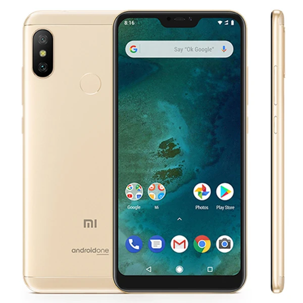Gold Глобальная версия Xiaomi Mi A2 Lite, 4 Гб ОЗУ, 64 Гб ПЗУ, мобильный телефон Snapdragon 625, четыре ядра, 5,84 дюймов, 19:9, полный экран, двойная камера ai - Цвет: Gold