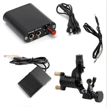 Hot Sale Tattoo Kit Black Tattoo Kit Of Rotary Tatoo Machine Mini Tattoo Power Supply Tattoo Pedal Clip Cord For Free Shipping