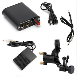Hot Sale Tattoo Kit Black Tattoo Kit Of Rotary Tatoo Machine Mini Tattoo Power Supply Tattoo Pedal Clip Cord For Free Shipping